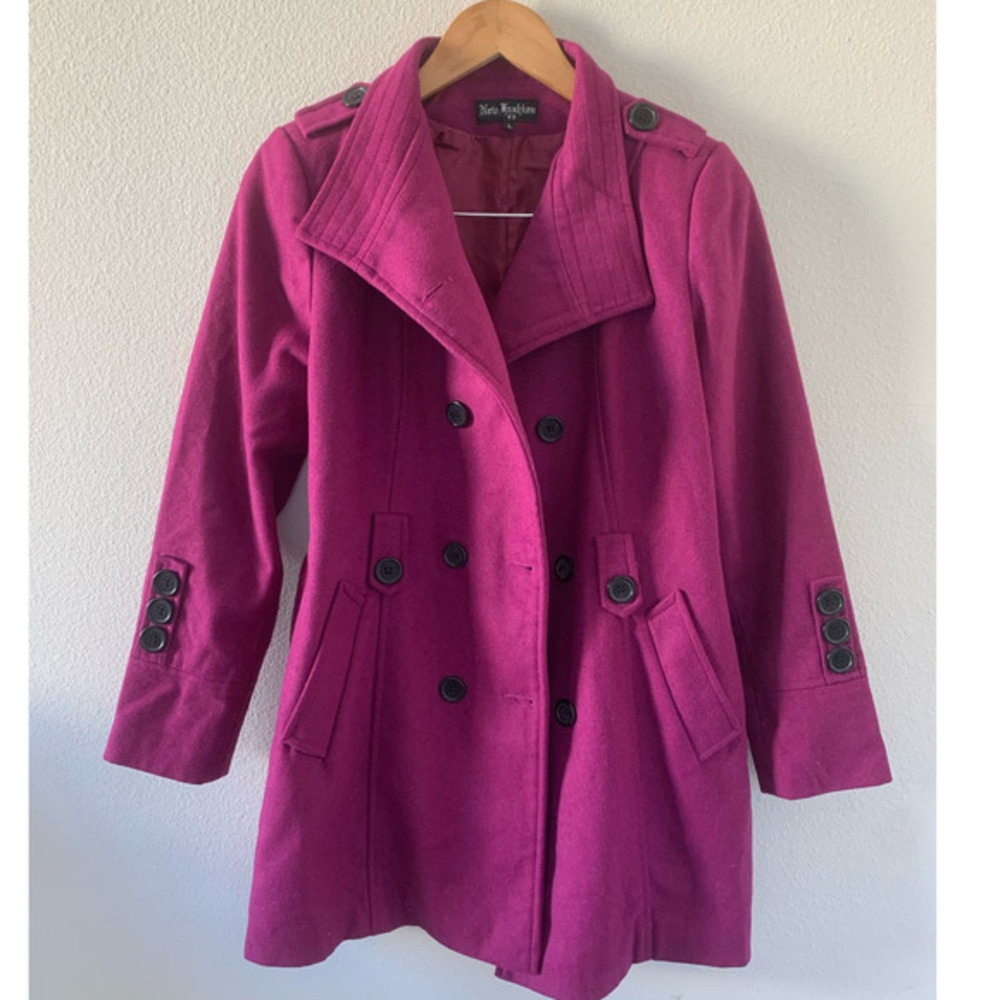 New Fashion Maroon Button‎ Up Overcoat